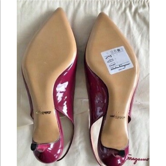 SALVATORE FERRAGAMO PUMPS KITTEN HEELS MALY 7.5C - Picture 12 of 13